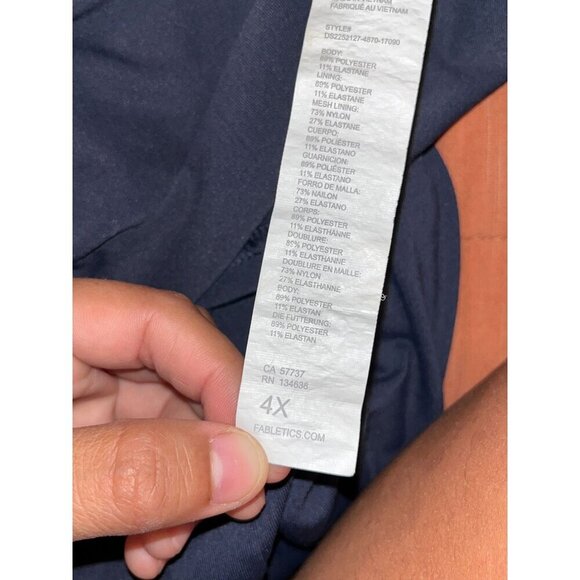 Fabletics Sleeveless Navy Blue Racerback Mini Dress With V-Neckline & Draped Wom - Picture 8 of 10